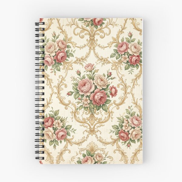 Item preview, Luxury Vintage Rose Damask Pattern - Elegant Baroque Floral Wallpaper with Gold Scrollwork designed and sold by ART BOND.