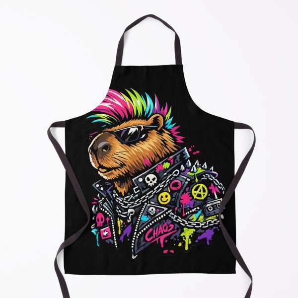 Item preview, Neon Punk Capybara Rebel Street Style designed and sold by NovaMoodCo.