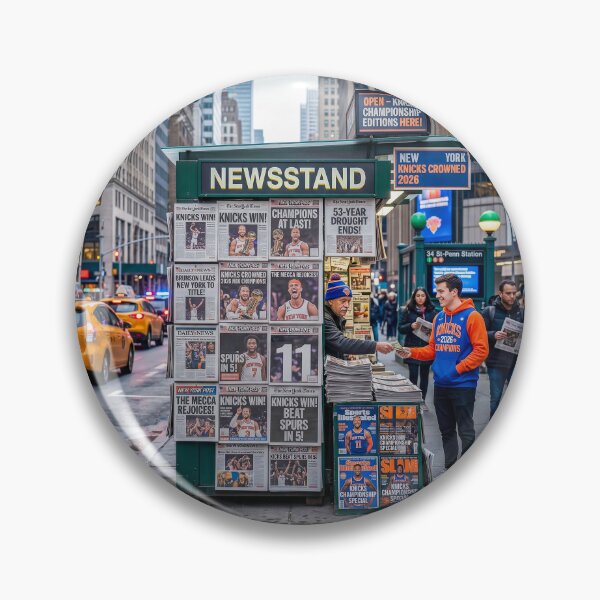 Item preview, NYC Newstand Celebrating NY Knicks NBA Final Championship designed and sold by Home Decor Art.