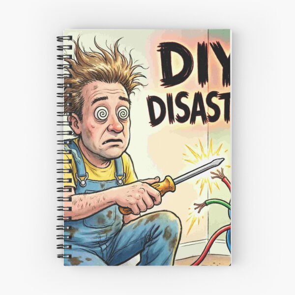 Item preview, DIY Disaster - Electrical Work Fail Funny Cartoon designed and sold by Petringo.