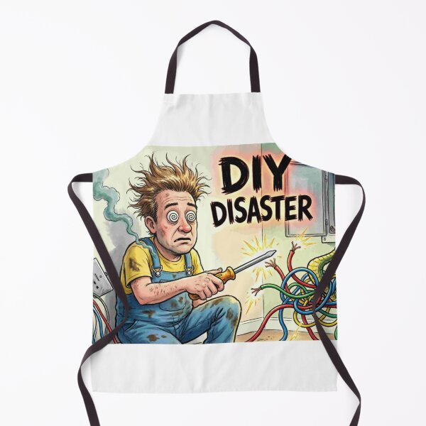 Item preview, DIY Disaster - Electrical Work Fail Funny Cartoon designed and sold by Petringo.