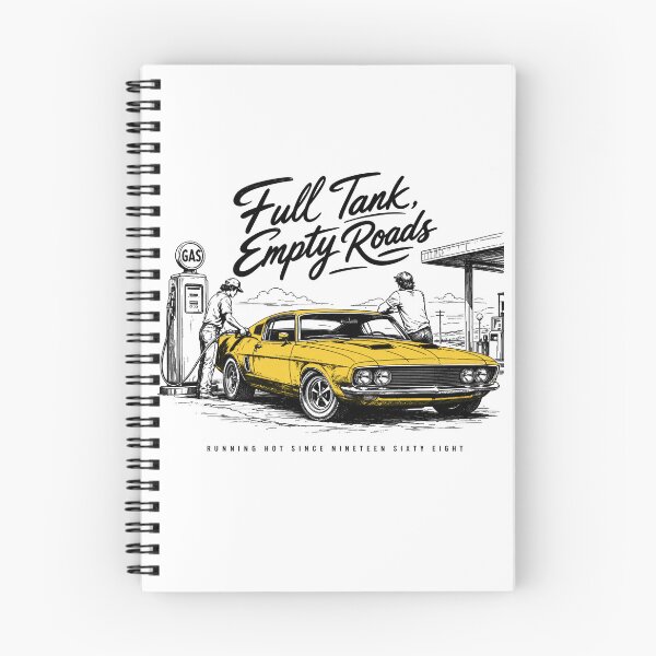 Item preview, Full Tank Empty Roads, 1968 Muscle Car Vintage T-Shirt, Retro American Muscle Car Gift for Car Enthusiasts designed and sold by NullSpacePrints.