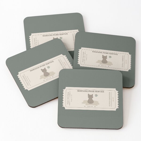 Item preview, Morning Purr Service Ticket | Cozy Cat Coffee | Vintage Admission Ticket Illustration designed and sold by MyFotodrive.