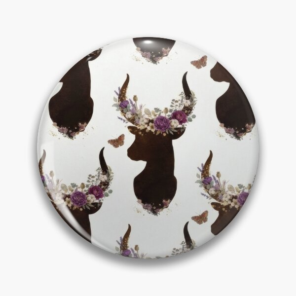 Item preview, Boho Floral Deer Silhouette Pattern - Wildflower Woodland Art designed and sold by artbywafa2025.