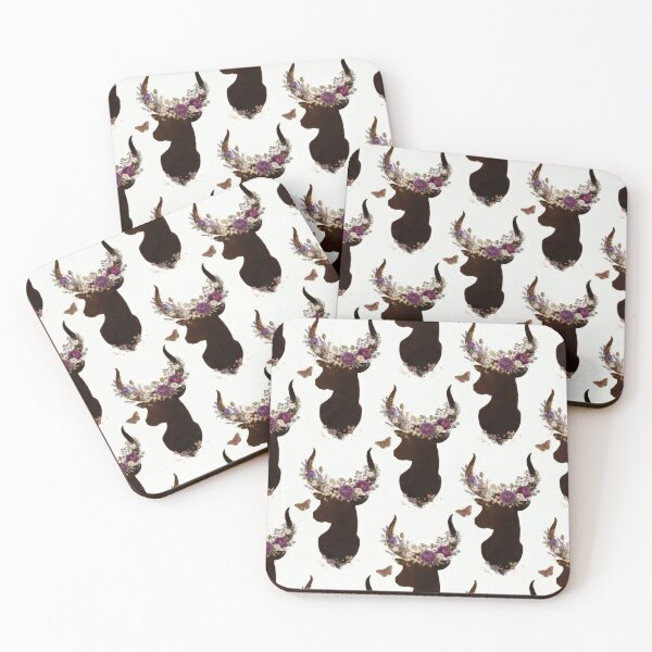 Item preview, Boho Floral Deer Silhouette Pattern - Wildflower Woodland Art designed and sold by artbywafa2025.