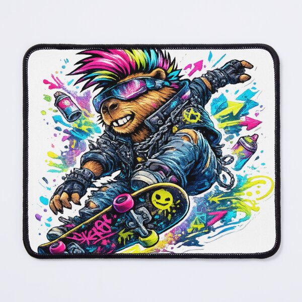 Item preview, Skate Punk Capybara Urban Rebel Energy designed and sold by NovaMoodCo.