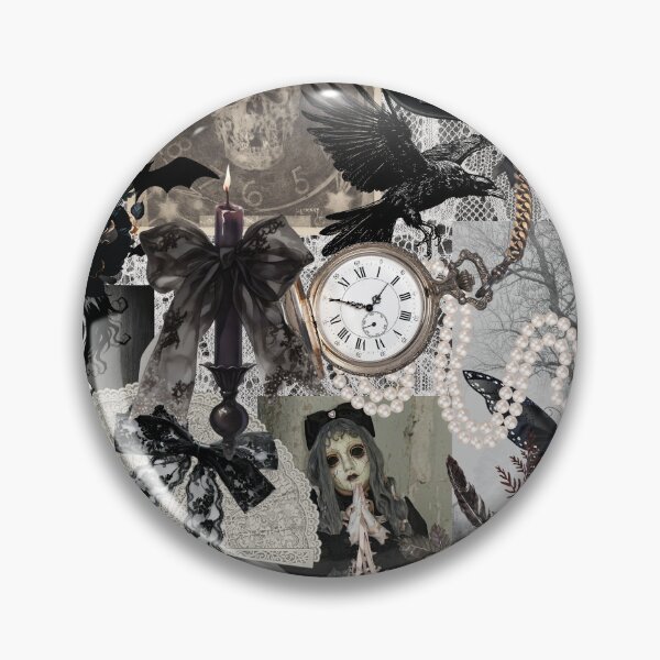 Item preview, Gothic Romance Dark Aesthetic Skull and Raven Collage designed and sold by Side By Side Studio.