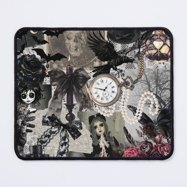 Item preview, Gothic Romance Dark Aesthetic Skull and Raven Collage designed and sold by Side By Side Studio.