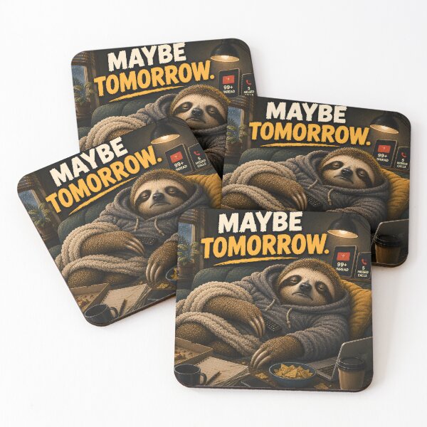 Item preview, Maybe Tomorrow Funny Sloth Procrastination Art⁠  designed and sold by Easternpantry.