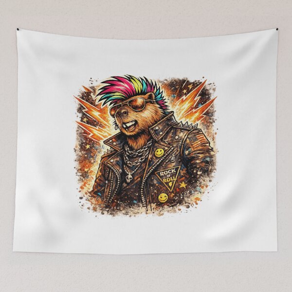 Item preview, Vintage Rock Capybara Classic Music Vibes designed and sold by NovaMoodCo.