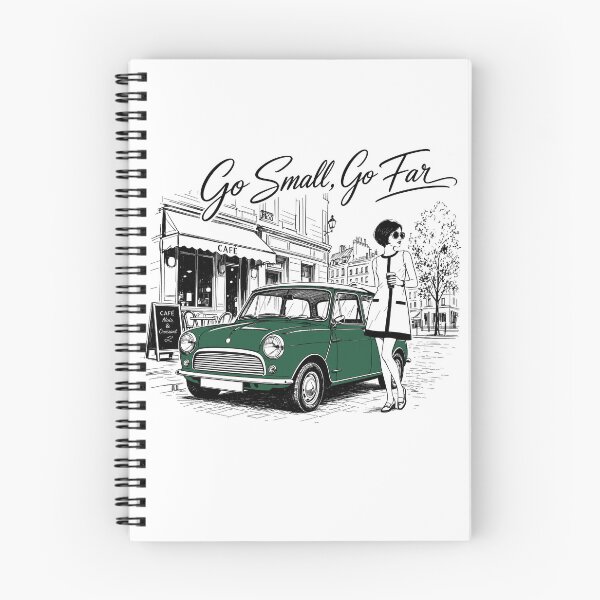 Item preview, Go Small Go Far, Classic Mini Cooper Vintage Car Art designed and sold by NullSpacePrints.