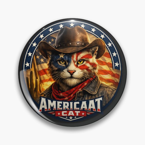 Item preview, American Cowboy Cat | Patriotic USA Flag Cat | Western Country Fourth of July Design ?? designed and sold by AstraDrip Studio.