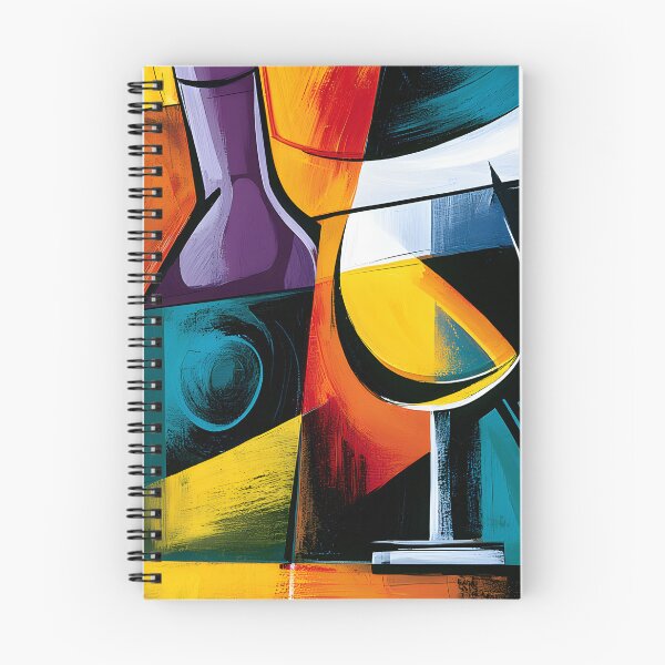 Item preview, Brandy in Bold Geometry - Vibrant Bottles and Glass in Contemporary Abstract Style designed and sold by OlfactoART Studio.