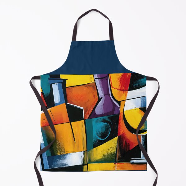 Item preview, Brandy in Bold Geometry - Vibrant Bottles and Glass in Contemporary Abstract Style designed and sold by OlfactoART Studio.
