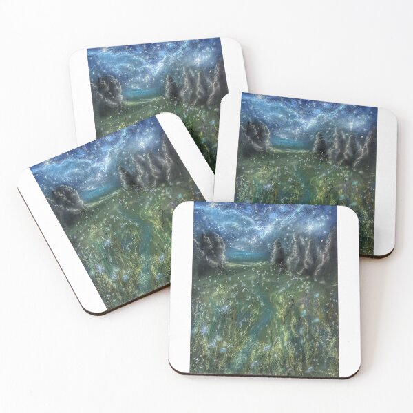 Item preview, Glistening Meadow At Night In Soft Pastels designed and sold by Whispering Grace Studio.