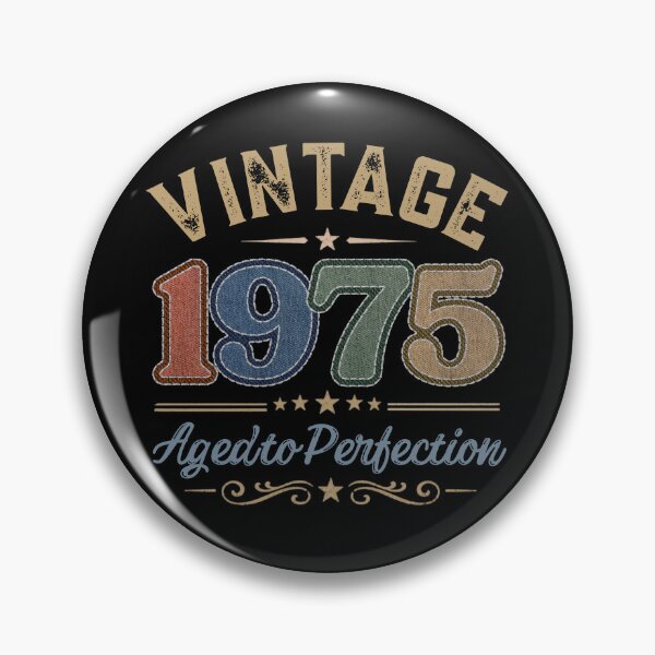 Item preview, Vintage 1975 Aged to Perfection Retro Birthday Design | Born in 1975 | Embroidered Denim Style designed and sold by Silaris Designs.