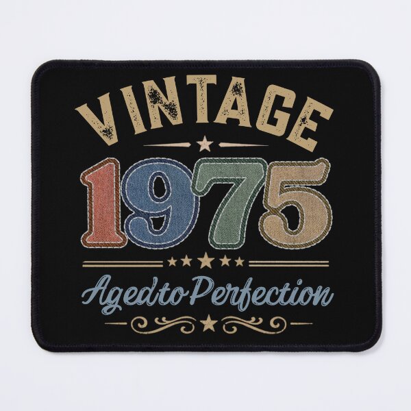 Item preview, Vintage 1975 Aged to Perfection Retro Birthday Design | Born in 1975 | Embroidered Denim Style designed and sold by Silaris Designs.