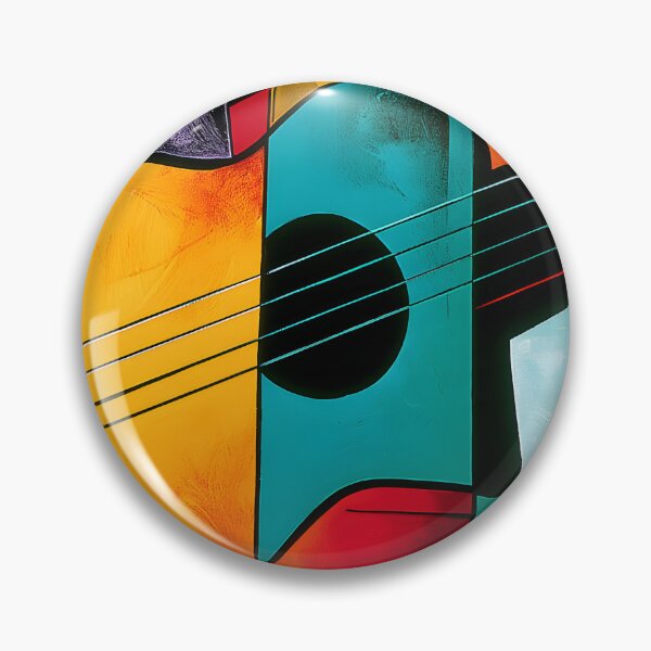 Item preview, Abstract Guitar Harmony - Bold Geometric Forms and Vibrant Musical Expression designed and sold by OlfactoART Studio.
