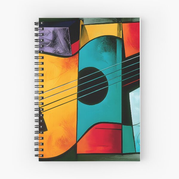 Item preview, Abstract Guitar Harmony - Bold Geometric Forms and Vibrant Musical Expression designed and sold by OlfactoART Studio.