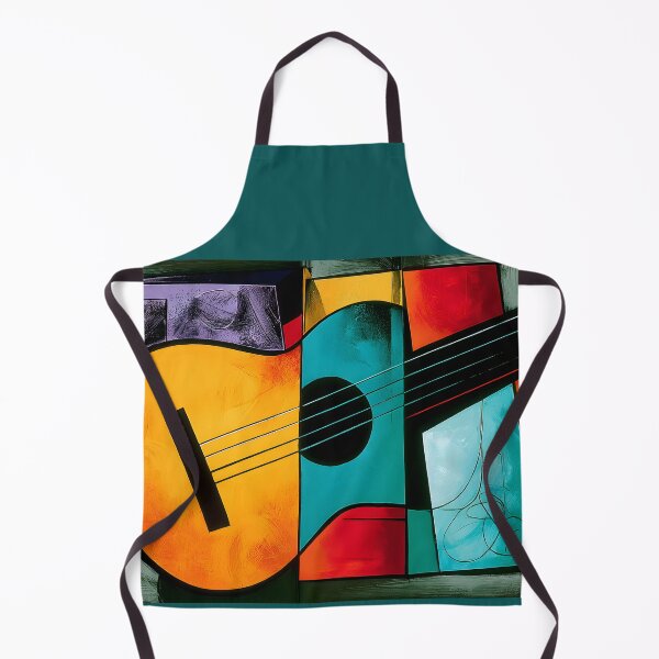 Item preview, Abstract Guitar Harmony - Bold Geometric Forms and Vibrant Musical Expression designed and sold by OlfactoART Studio.
