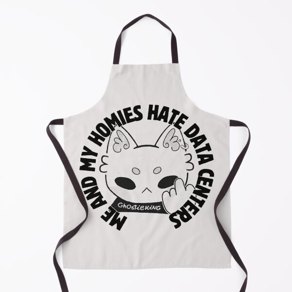 Item preview, Me and My Homies Hate Data Centers | Anti AI Art | Nimbus Cat Badge Sticker designed and sold by ghostieking.