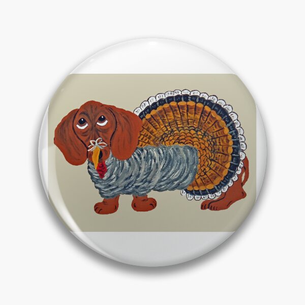 Item preview, Dachshund dressed as a Thanksgiving Turkey designed and sold by Squirreldumplings.