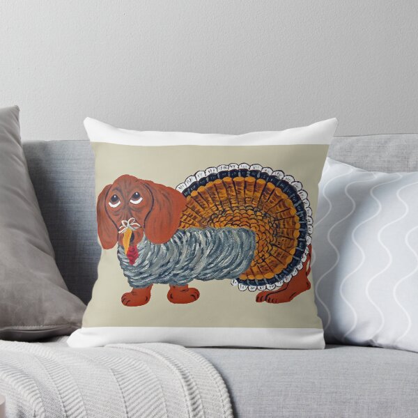 Artikelvorschau, Dackel als Thanksgiving-Truthahn verkleidet entworfen und verkauft von Squirreldumplings.