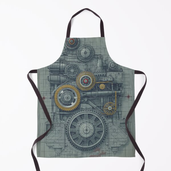 Item preview, Vintage Industrial Gear Engine Blueprint Mechanical Design designed and sold by Evergreen Horizon Works.
