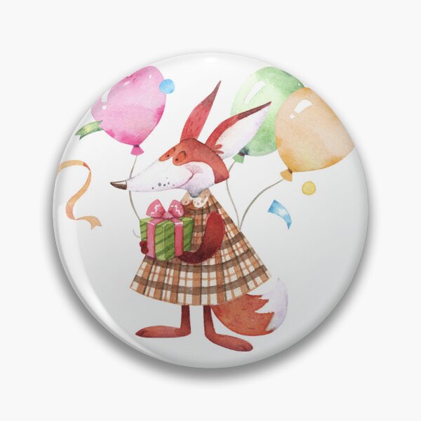 Item preview, Watercolor Birthday Fox designed and sold by SashaZinch.