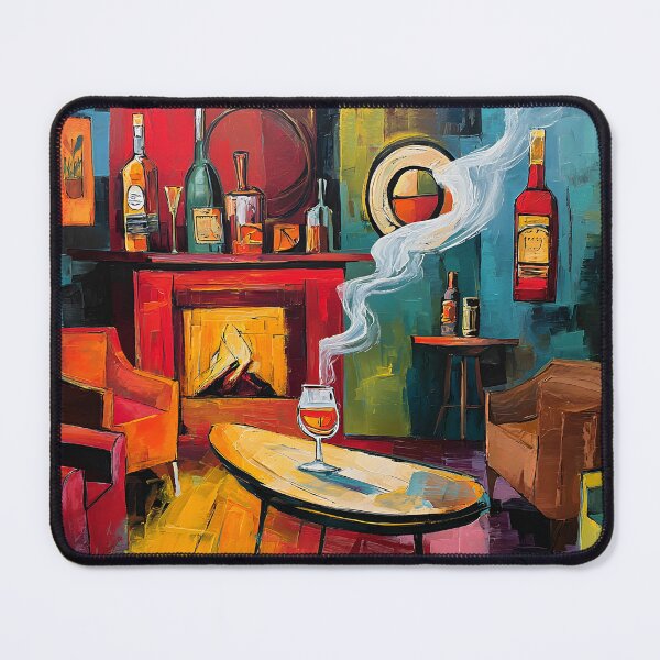 Item preview, Wine Lounge by the Fire - Cozy Elegance with Vibrant Color and Timeless Charm designed and sold by OlfactoART Studio.