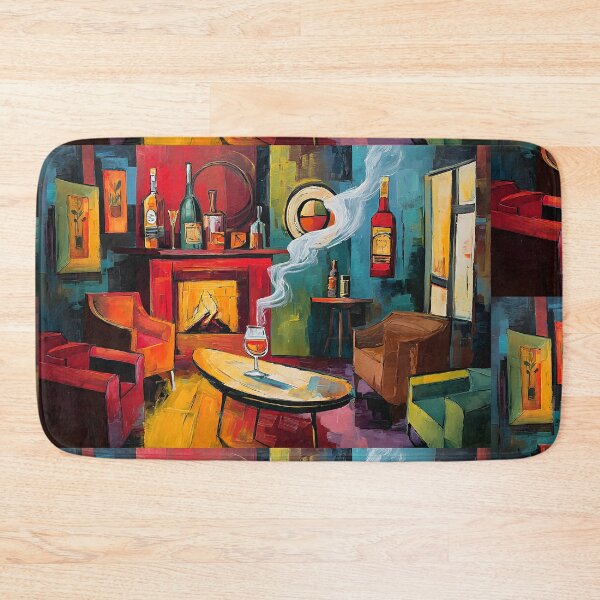 Item preview, Wine Lounge by the Fire - Cozy Elegance with Vibrant Color and Timeless Charm designed and sold by OlfactoART Studio.