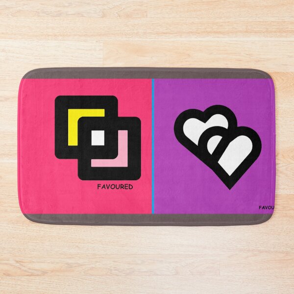 Item preview, Bold Double Hearts and Geometric Squares Abstract Wall Art Print designed and sold by FavouredStudio.