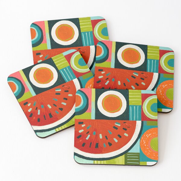 Item preview, Watermelon Geometry - Bold Abstract Shapes Bursting with Vibrant Summer Color designed and sold by OlfactoART Studio.