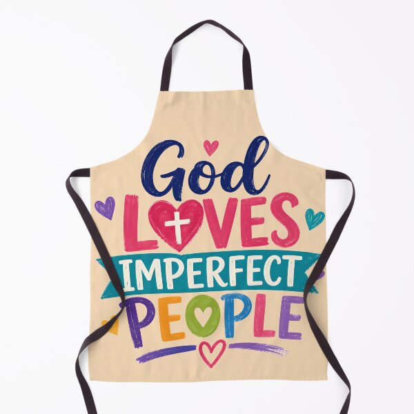 Item preview, God Loves Imperfect People | Colorful Christian Inspirational Typography designed and sold by Stubblejumper Artworks.