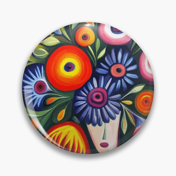 Item preview, Woman with Abstract Flowers Hair   designed and sold by Vicky Brago-Mitchell®.