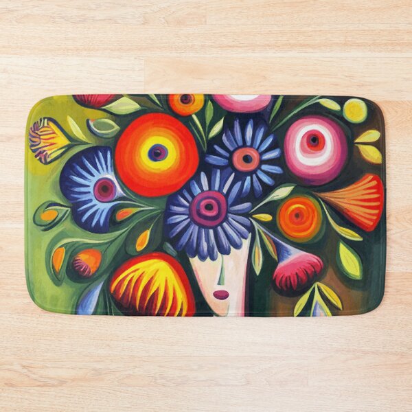Item preview, Woman with Abstract Flowers Hair   designed and sold by Vicky Brago-Mitchell®.