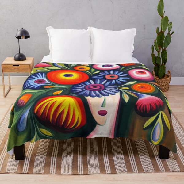 Item preview, Woman with Abstract Flowers Hair designed and sold by Vicky Brago-Mitchell®.