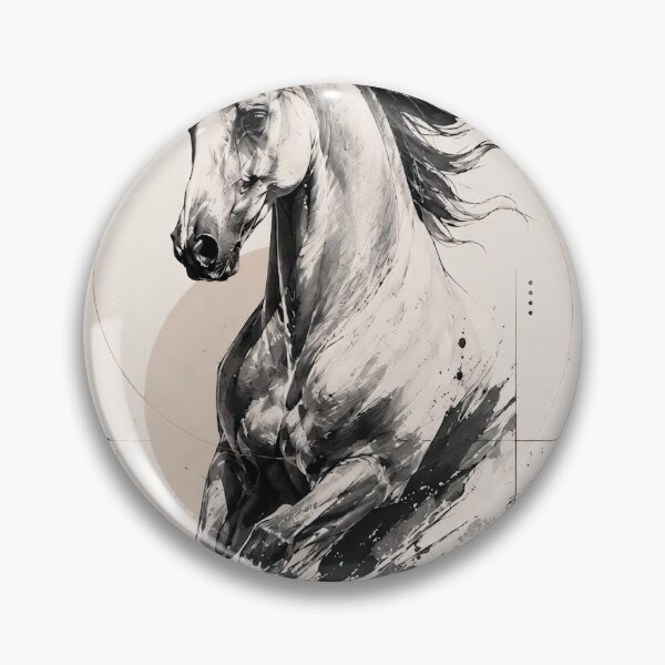 Item preview, Equus – Elegant horse ink drawing in boho style designed and sold by thirtyonestars.