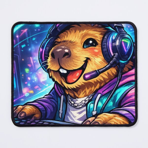 Item preview, RGB Gamer Capybara Level Up Vibes designed and sold by NovaMoodCo.