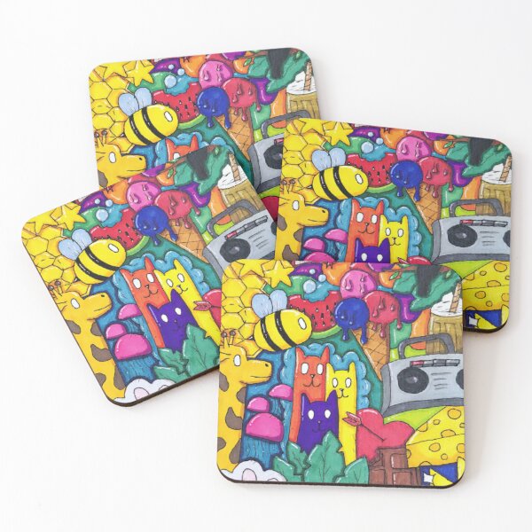 Item preview, Vibrant Cartoon Doodle Collage designed and sold by magatiorsuao.