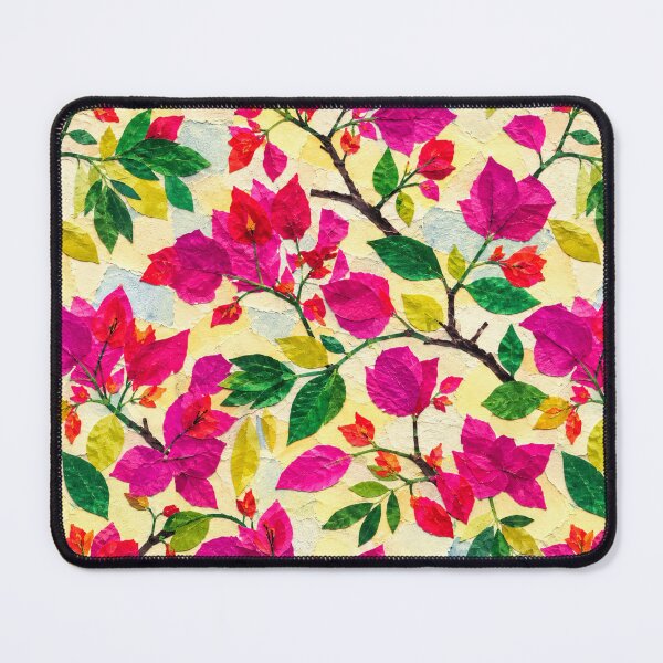 Item preview, Pink Bougainvillea Floral Collage Pattern, Vibrant Tropical Botanical Seamless Design, Handmade Paper Cut Flower Repeat Print designed and sold by SWSandraWechner.