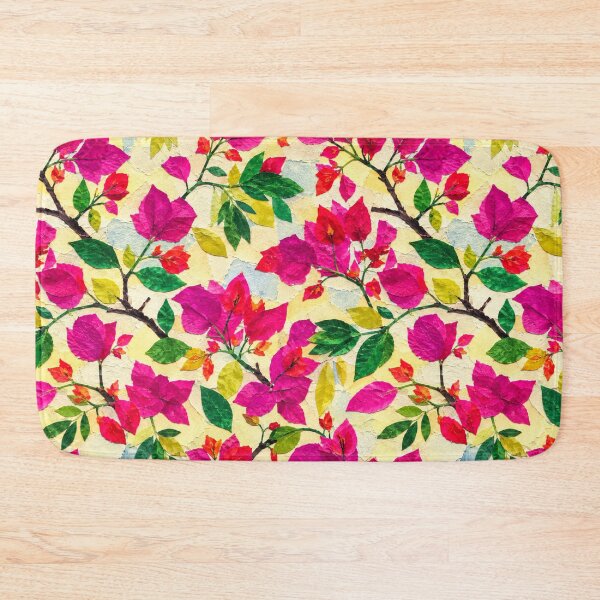 Item preview, Pink Bougainvillea Floral Collage Pattern, Vibrant Tropical Botanical Seamless Design, Handmade Paper Cut Flower Repeat Print designed and sold by SWSandraWechner.