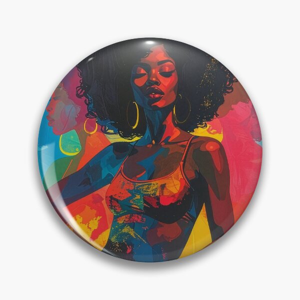 Item preview, Afro Woman Funk Soul Portrait Silhouette T-Shirt | Colorful Pop Art Tee designed and sold by PYRAMIDA Co..