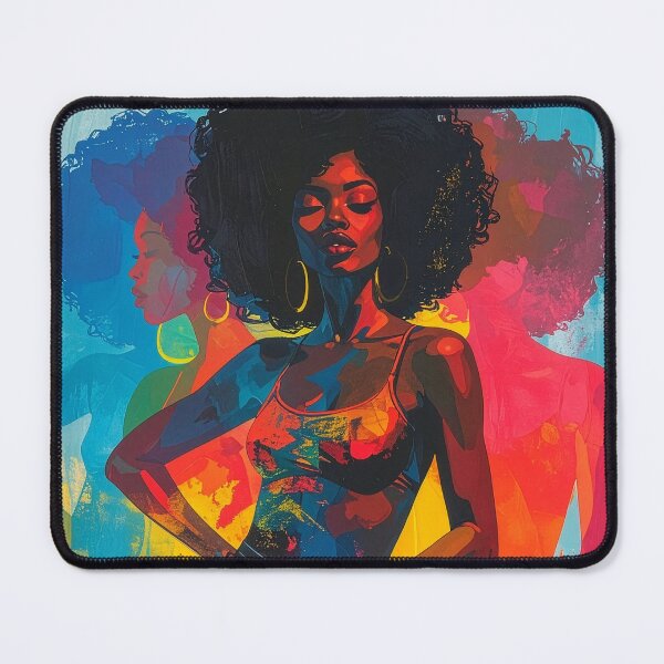 Item preview, Afro Woman Funk Soul Portrait Silhouette T-Shirt | Colorful Pop Art Tee designed and sold by PYRAMIDA Co..