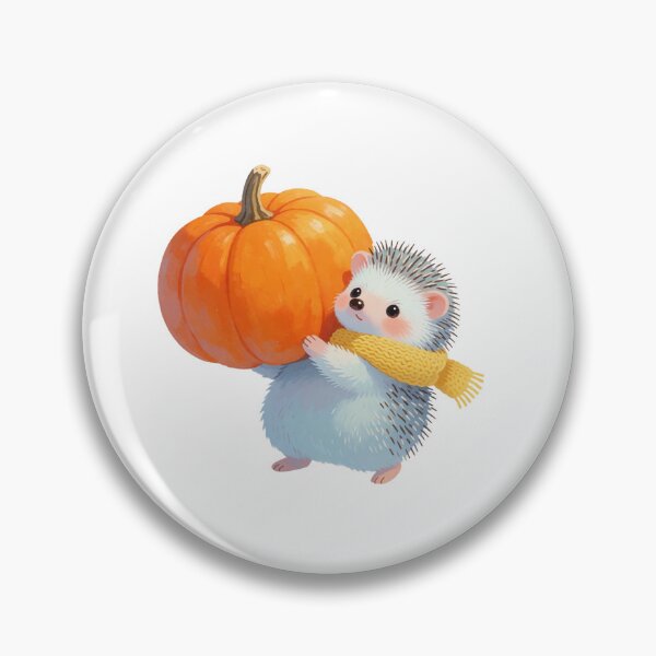 Item preview, Autumn Hedgehog with Pumpkin | Cute Cottagecore Forest Animal designed and sold by AillustriaAK.