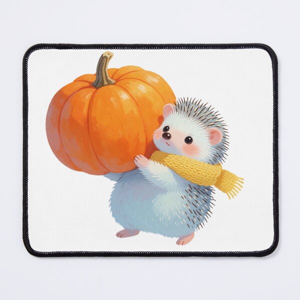 Item preview, Autumn Hedgehog with Pumpkin | Cute Cottagecore Forest Animal designed and sold by AillustriaAK.
