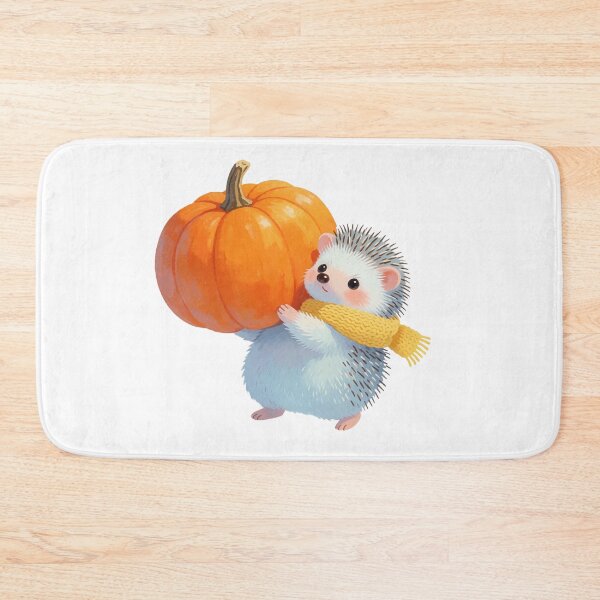 Item preview, Autumn Hedgehog with Pumpkin | Cute Cottagecore Forest Animal designed and sold by AillustriaAK.