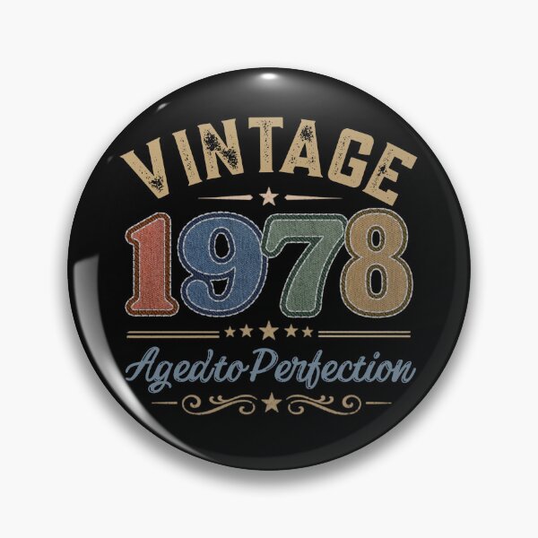 Item preview, Vintage 1978 Aged to Perfection Retro Birthday Design | Born in 1978 | Embroidered Denim Style designed and sold by Silaris Designs.