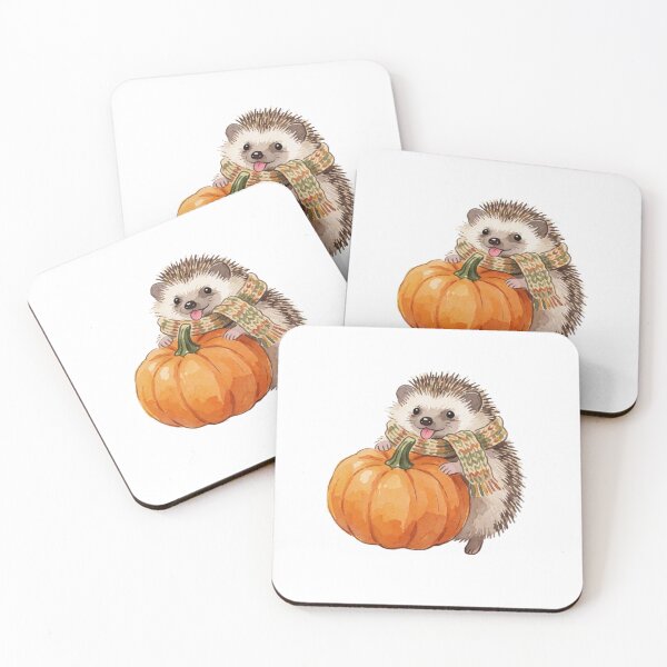 Item preview, Autumn Hedgehog with Pumpkin | Cute Cottagecore Forest Animal designed and sold by AillustriaAK.