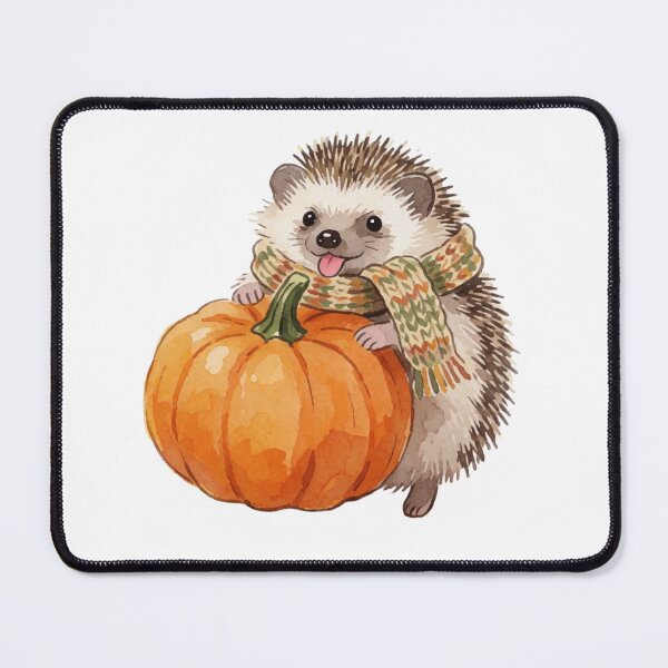 Item preview, Autumn Hedgehog with Pumpkin | Cute Cottagecore Forest Animal designed and sold by AillustriaAK.